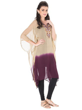 Two-Tone Beige Poncho
