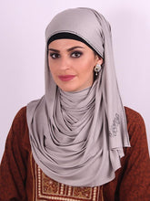 Sleek Crystal Border Jersey Hijab
