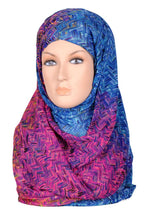 Multi color zigzag printed poly scarf