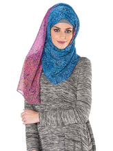 Multi color zigzag printed poly scarf