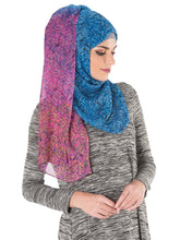 Multi color zigzag printed poly scarf