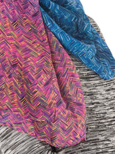 Multi color zigzag printed poly scarf
