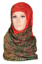 Multi color zigzag printed poly scarf