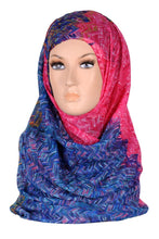 Multi color zigzag printed poly scarf