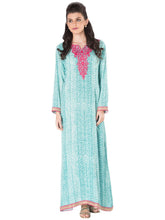Printed Blue Kaftan-S16JBCAALNVF119