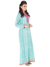Printed Blue Kaftan-S16JBCAALNVF119