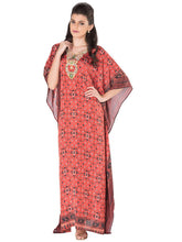 Orange Printed Poncho